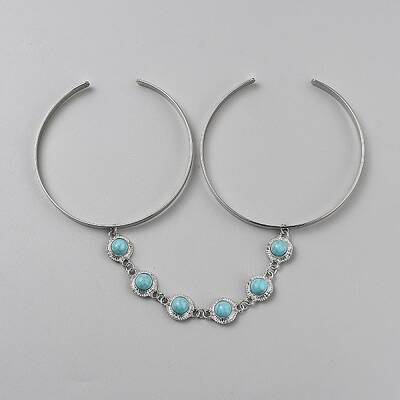 Alloy Upper Arm Open Cuff Bangles for Women