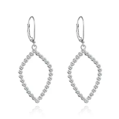 Agato Sparkling Silver Earrings with Zirconia AGUC3505