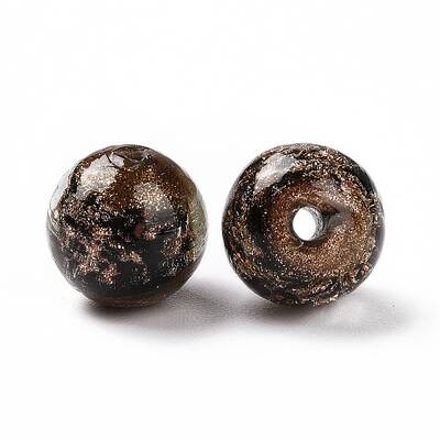 Handmade Gold Sand Lampwork Beads