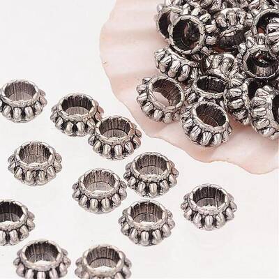 Rondelle Tibetan Silver Spacer Beads