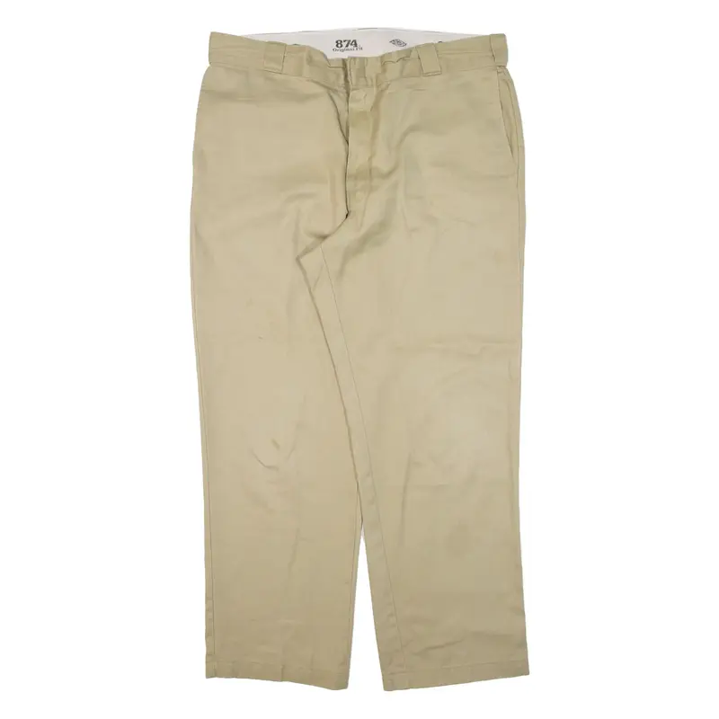 DICKIES 874 Workwear Mens Trousers Beige Regular Straight W37 L28