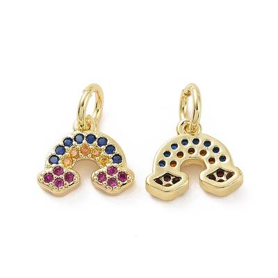 Brass Micro Pave Cubic Zirconia Charm