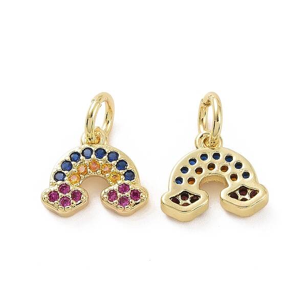 Brass Micro Pave Cubic Zirconia Charm