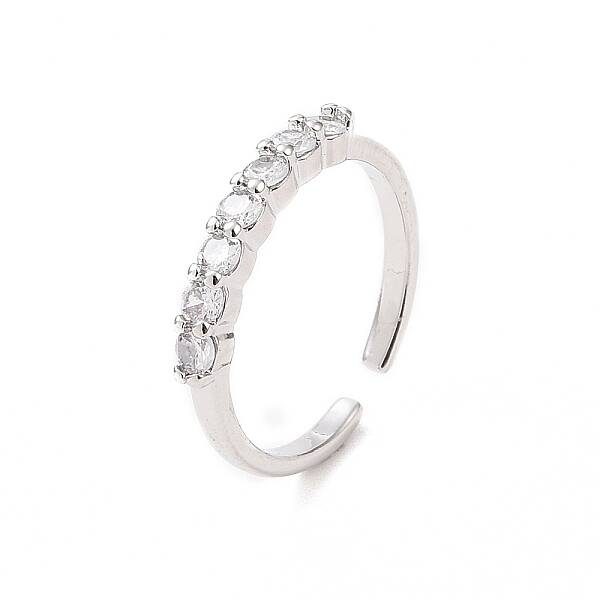 Clear Cubic Zirconia Open Cuff Ring