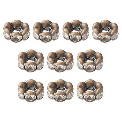 Brass Rhinestone Spacer Beads