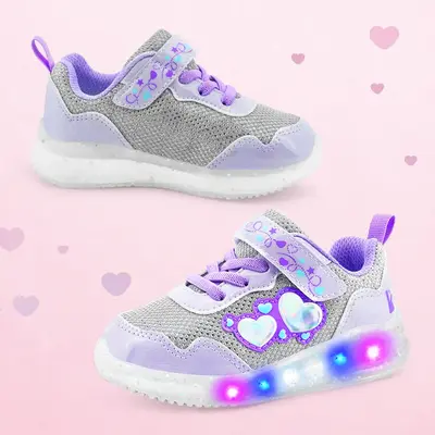 Toddler Girls' Light-Up Shoes Halloween LED Flashing Lightweight Breathable Mesh Running Sneakers for Kids Christmas Light-Up...