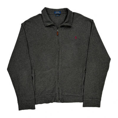 Ralph Lauren Zip Up - XL Grey Cotton Blend