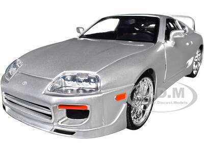 1995 Toyota Supra Silver Metallic JDM Tuners Series 1/24 Diecast Model Car by Jada