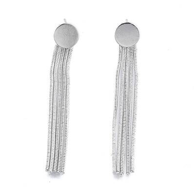 Brass Tassel Dangle Stud Earrings for Women