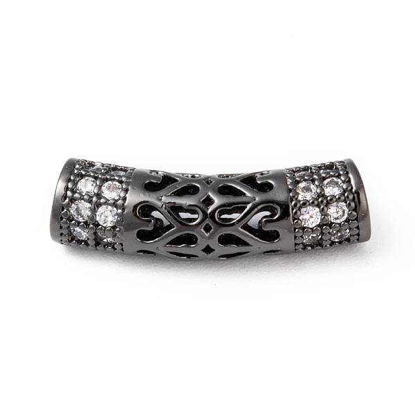 Brass Micro Pave Cubic Zirconia Beads