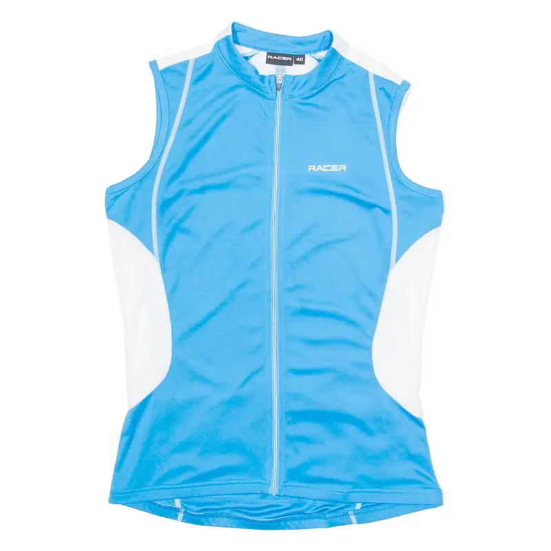 RACER Cycling Mens Jersey Blue Sleeveless High Neck M