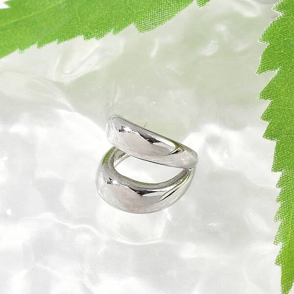304 Stainless Steel Two-layer C-Shaped Cuff Earrings