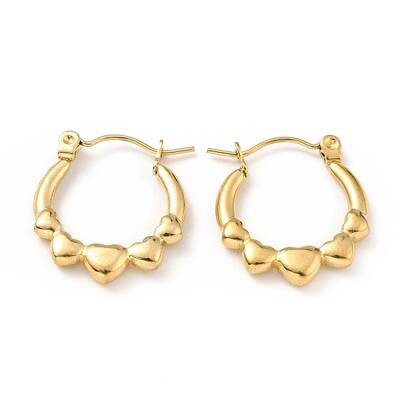 Ion Plating(IP) 304 Stainless Steel Heart Wrap Hoop Earrings for Women