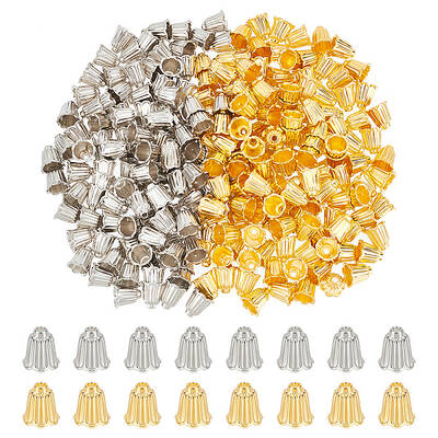 200Pcs 2 Colors Alloy Bead Caps