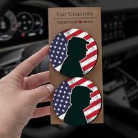 Daddy's Silhouette Car Coaster, 1 Pair Φ2.68 Inch Anti-slip Car Cup Holder Pad, Car Interior Decoration Accessories, Gift Id...