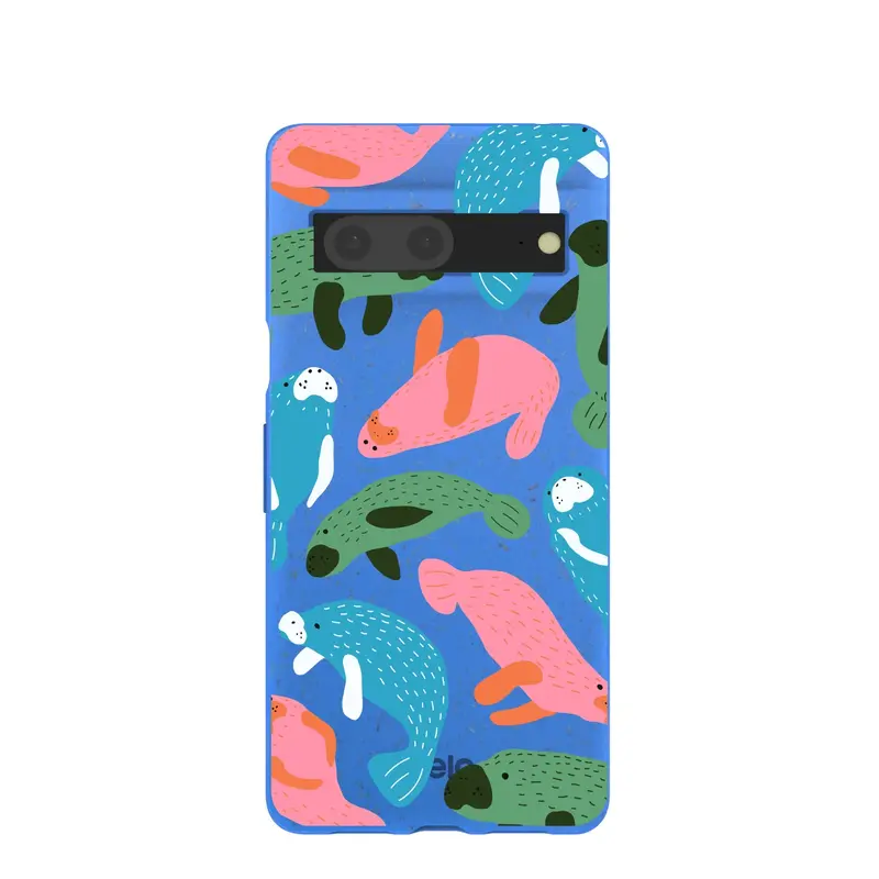 Electric Blue Sea Cows Google Pixel 7 Case