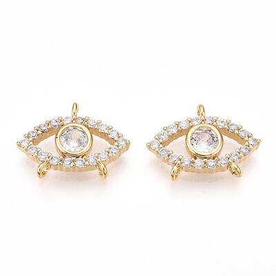 Brass Pave Clear Cubic Zirconia Charms