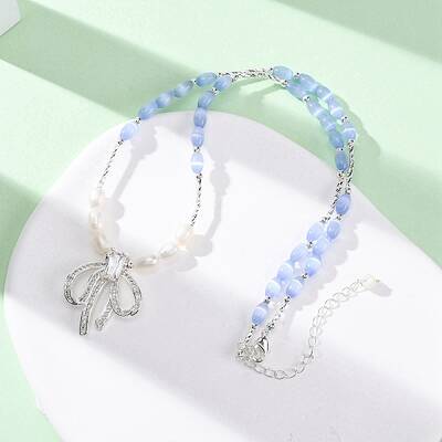 Natural Pearl & Cat Eye Beaded Necklaces