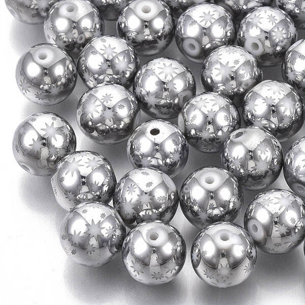 Christmas Electroplate Glass Beads