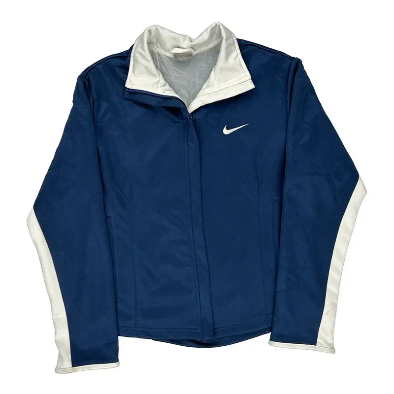 Nike Track Jacket - Small Blue Polyester