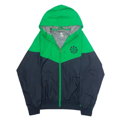 NIKE Mens Rain Jacket Green Hooded XL