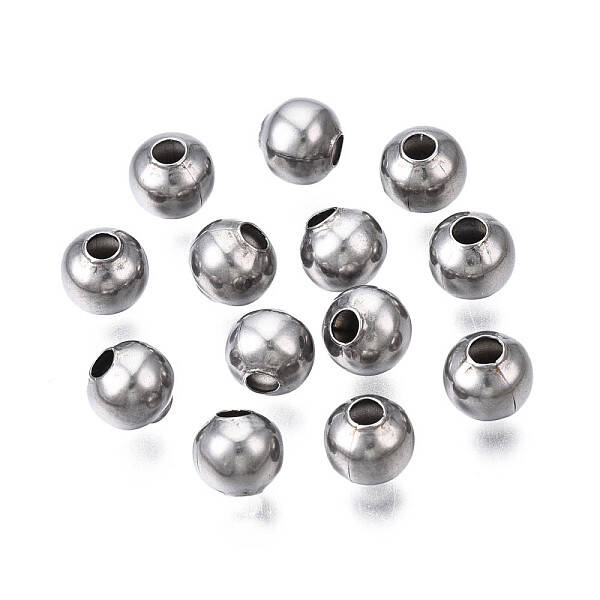 Round 304 Stainless Steel Beads