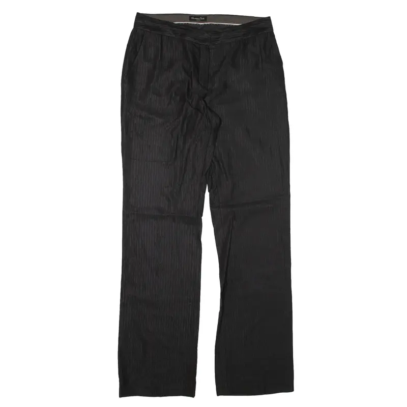 MASSIMO DUTTI Trousers Black Regular Straight Viscose Womens W30 L32