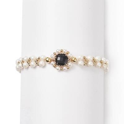 Glass & Shell Pearl Bead Bracele