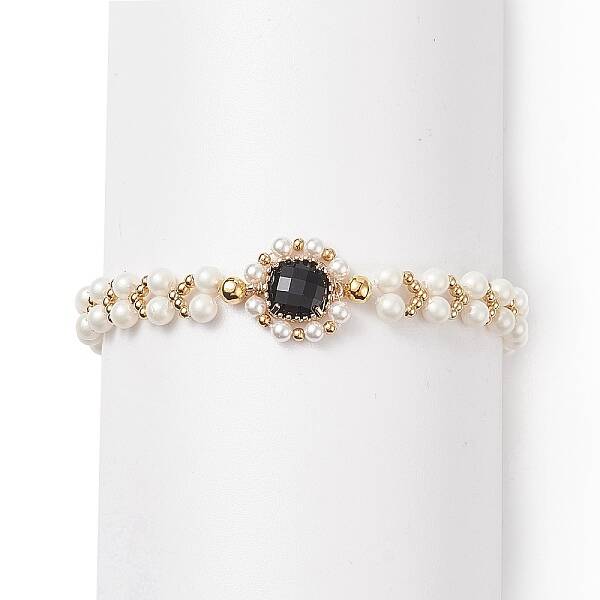 Glass & Shell Pearl Bead Bracele