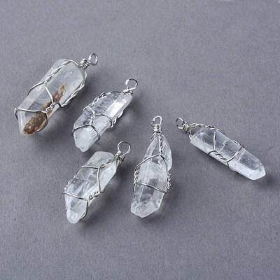 Natural Quartz Crystal Pendants