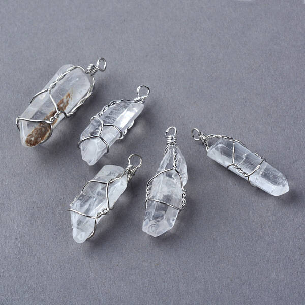 Natural Quartz Crystal Pendants