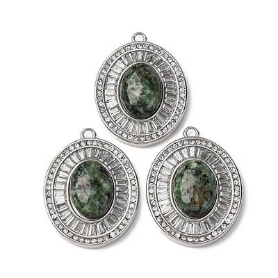Natural African Turquoise(Jasper) Oval Pendants