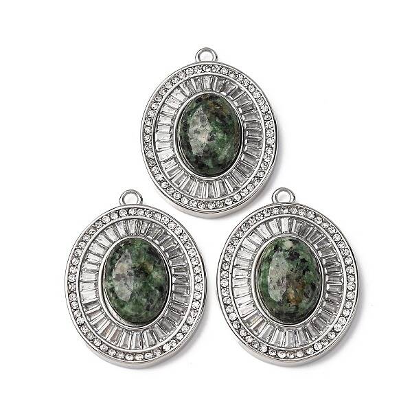 Natural African Turquoise(Jasper) Oval Pendants