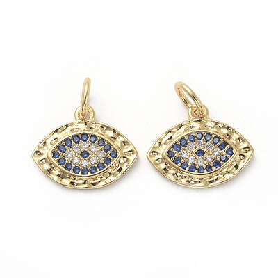 Brass Micro Pave Cubic Zirconia Charms