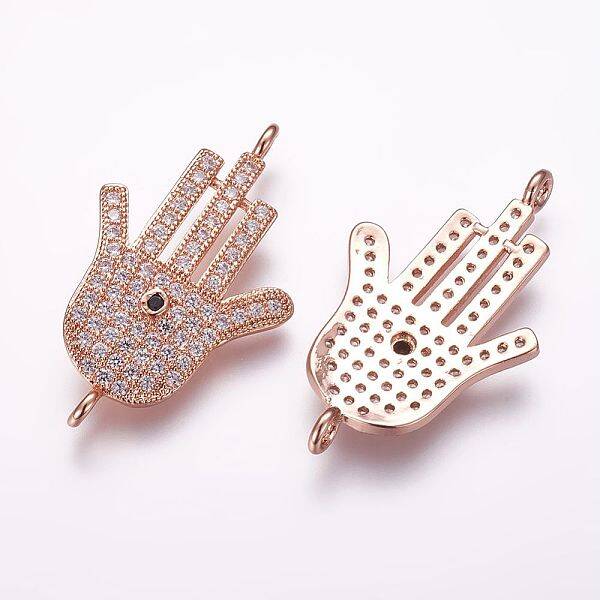 Brass Micro Pave Cubic Zirconia Links