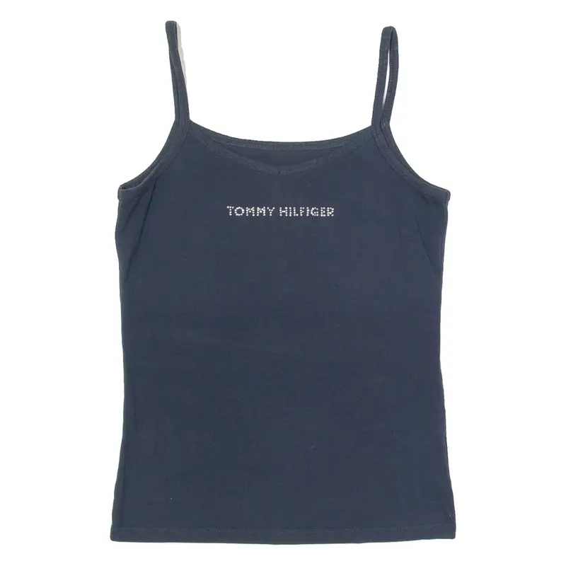 TOMMY HILFIGER Womens Camisole Vest Blue V-Neck Sleeveless M