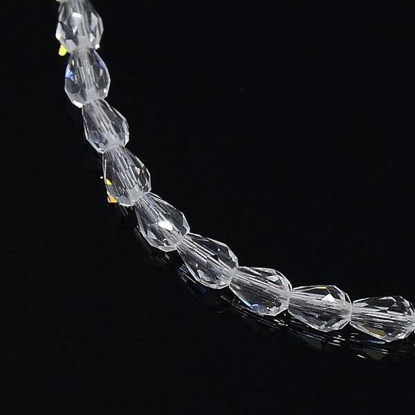 Teardrop Crystal Glass Beads Strands
