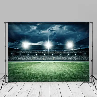 Stadium Spotlight Football Grassland Backdrop For Photo - Aperturee