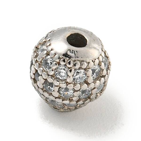 Rack Plating Brass Cubic Zirconia Beads