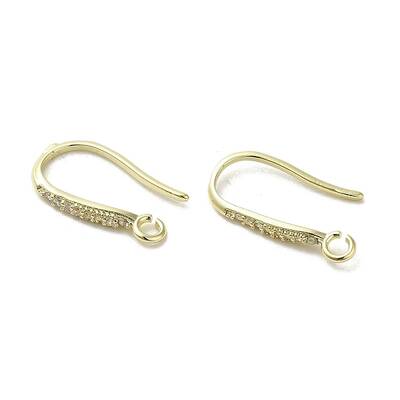 Brass Micro Pave Cubic Zirconia Earring Hooks