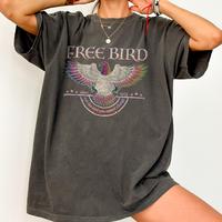 Free Bird Shirt, Comfort Colors Band TShirt, Old School Band T-shirt, Retro Music Shirt, Rock Band Tee, Women's Crew Neck, Cr...
