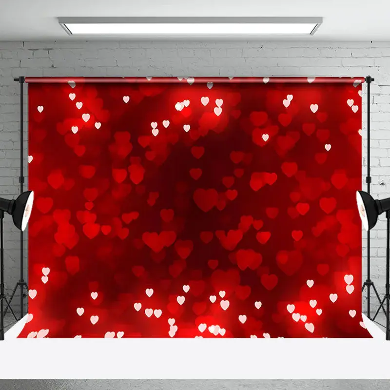 Aperturee Romantic Hot Red Heart Happy Valentines Day Backdrop, 3X2FT(1MX0.6M), 14 USD, valentines day backdrops, NYHD1I48-M