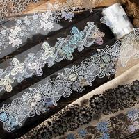 Lace Pattern Tape, 1 Roll Random Color Exquisite Vintage Decorative Tape, DIY Decorative Tape for Scrapbooking, Journaling, G...