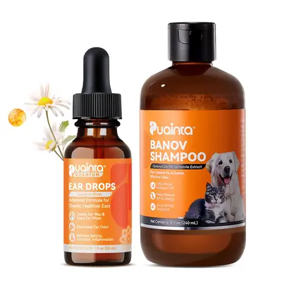 Puainta Ear Cleaner 30ml Dog Ear Infection Treatment,  Quantum Silver Ear Drops for Dogs Ear Infection Ear Mites Treatment fo...