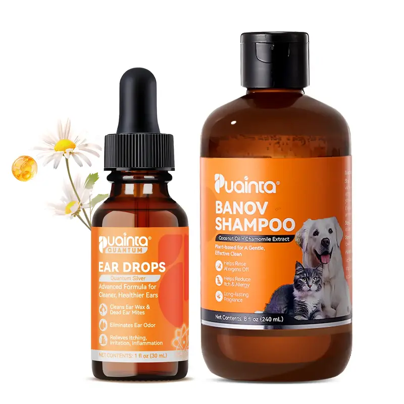 Puainta Ear Cleaner 30ml Dog Ear Infection Treatment, Quantum Silver Ear Drops for Dogs Ear Infection Ear Mites Treatment fo...