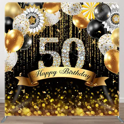 Aperturee Gold Balloons Bokeh Fabric Backdrop Cover for Birthday - Aperturee