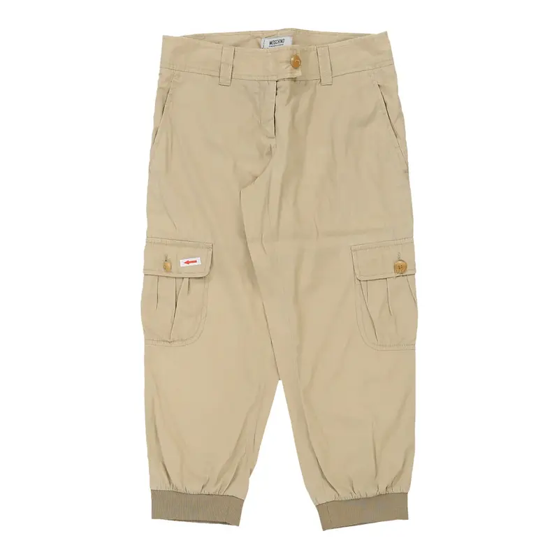 14 Years Cheap & Chic Moschino Cargo Trousers - 28W 20L Beige Cotton Blend | Size: 28
