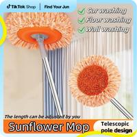 Retractable Ceiling Mop, Dust Mop, Flexible Rotating Mop, Wall Mop, Wet and Dry Mop, Floor Tile Glass Window Car Cleaning Mop...