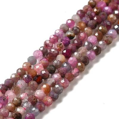 Natural Red Corundum/Ruby and Sapphire Beads Strands