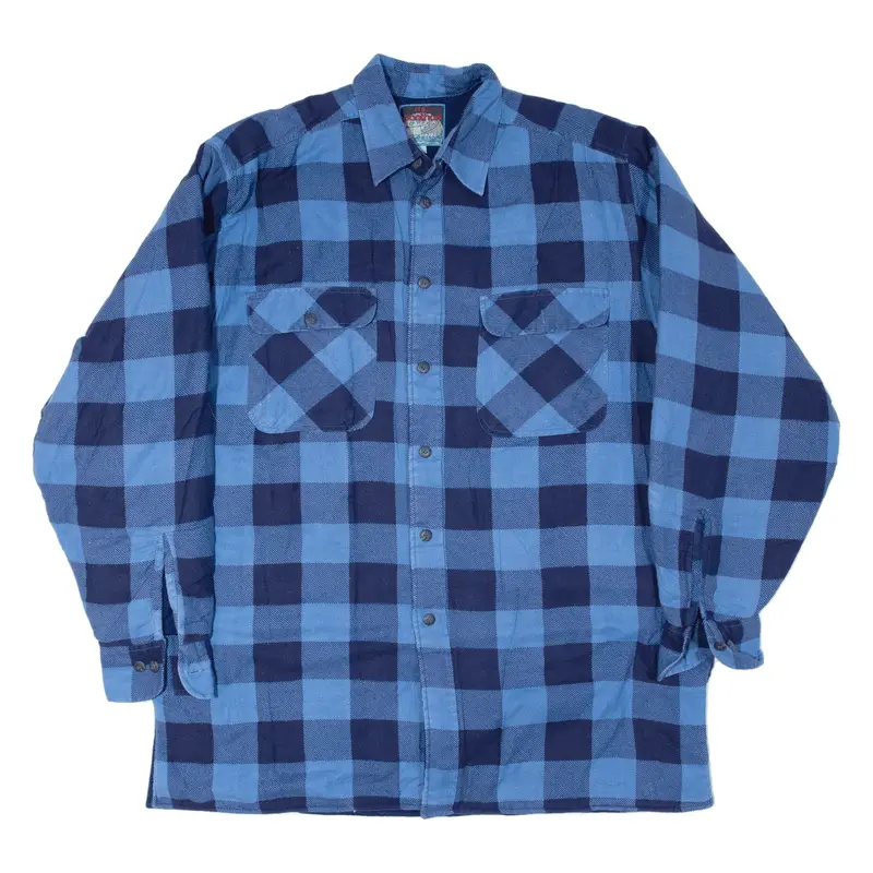 MC PANTHON Lumberjack Jacket Blue 90s Check Mens L
